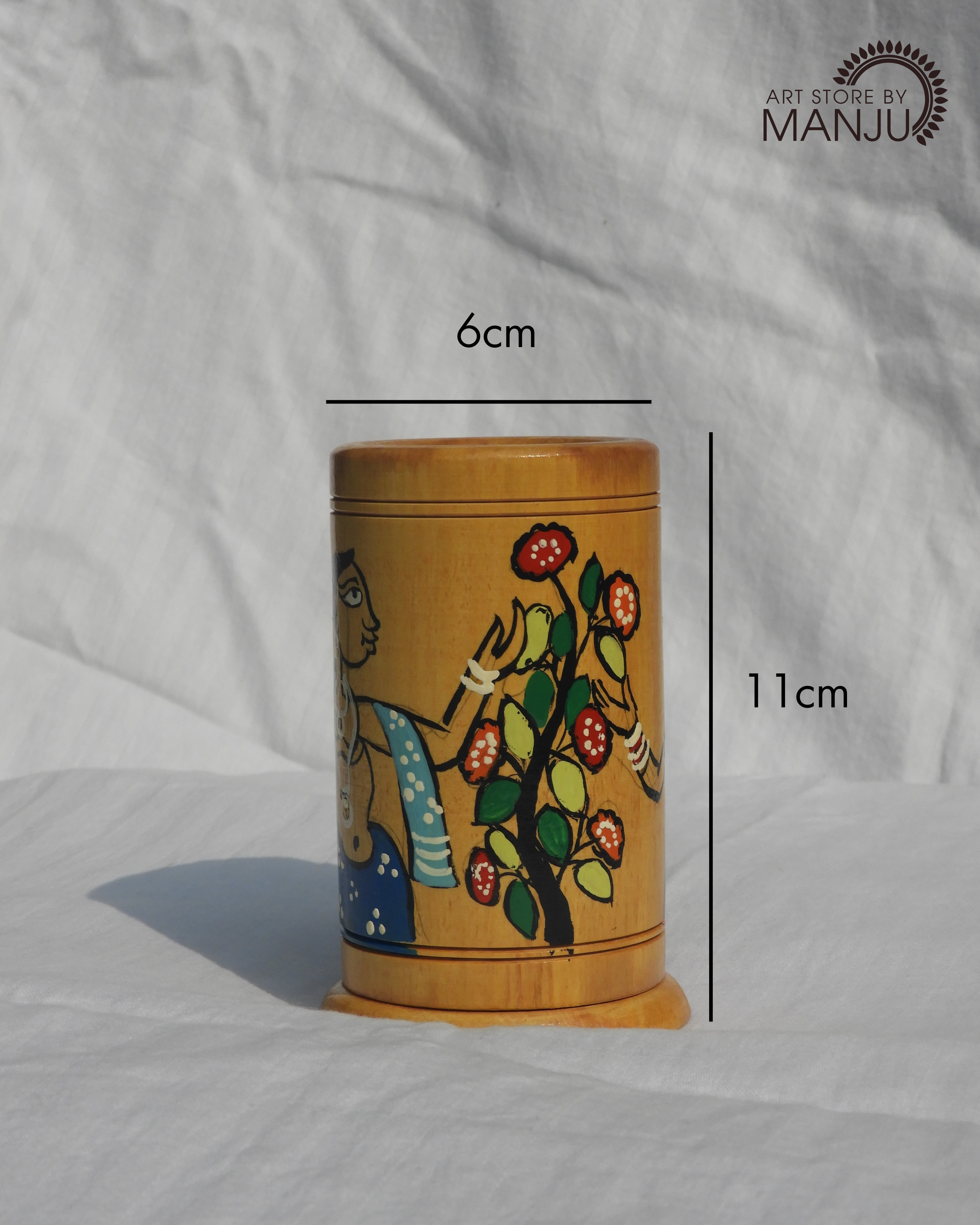 Santhal Wooden Pen Stand
