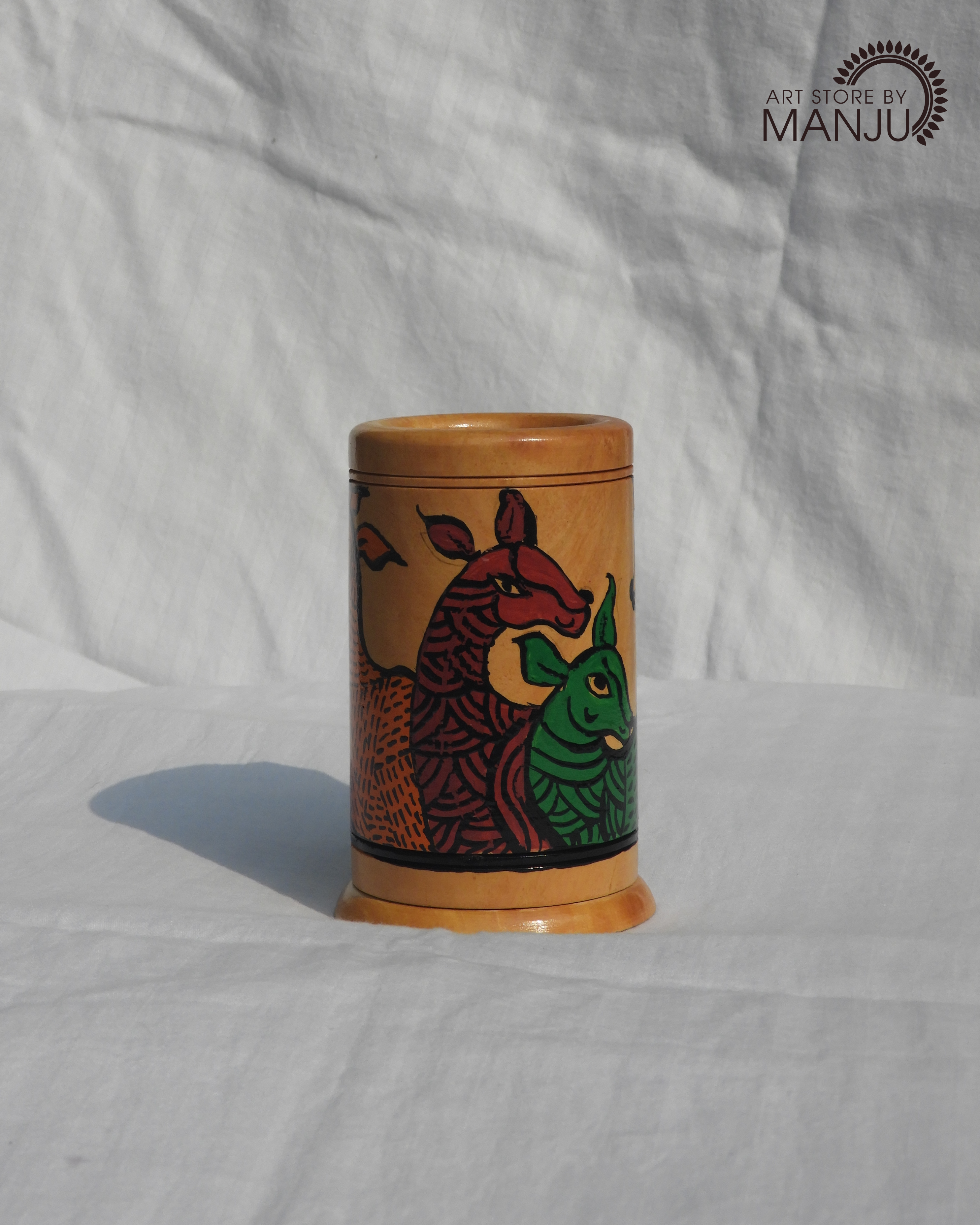 Gond Wooden Pen Stand