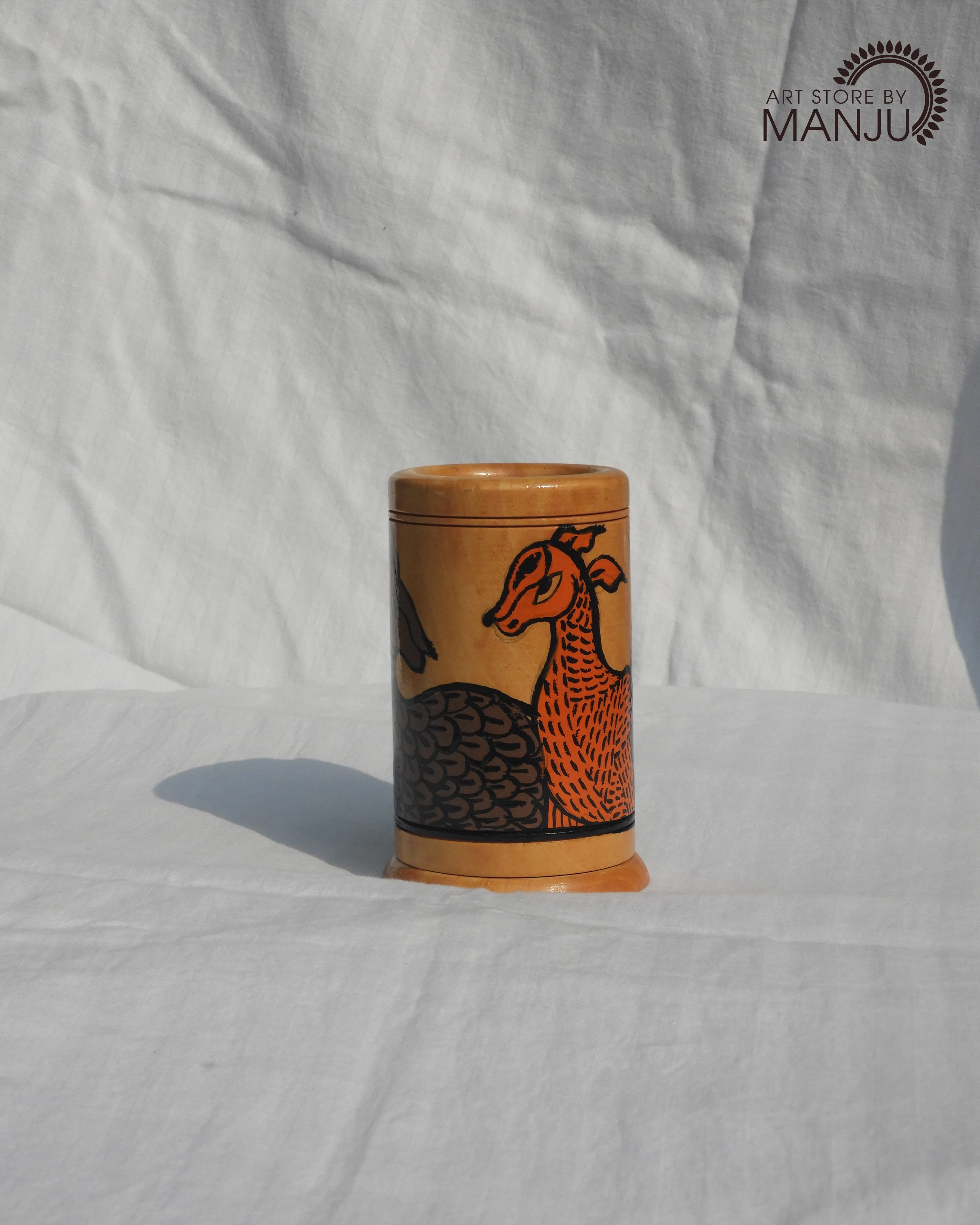 Gond Wooden Pen Stand