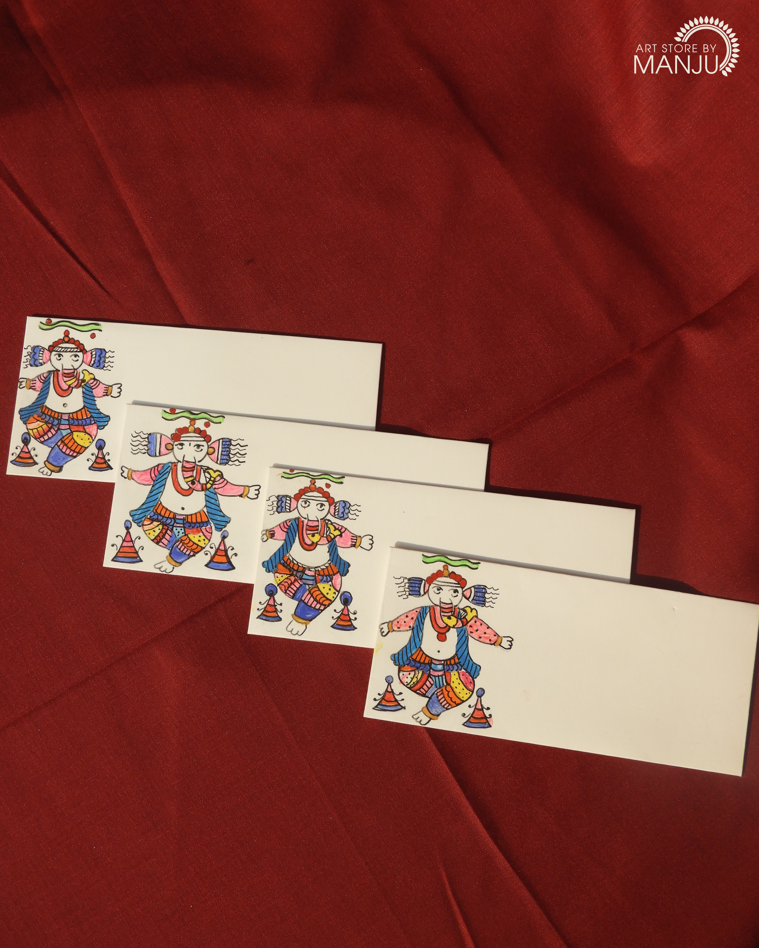 Ganeshji Madhubani Handmade Paper Envelopes