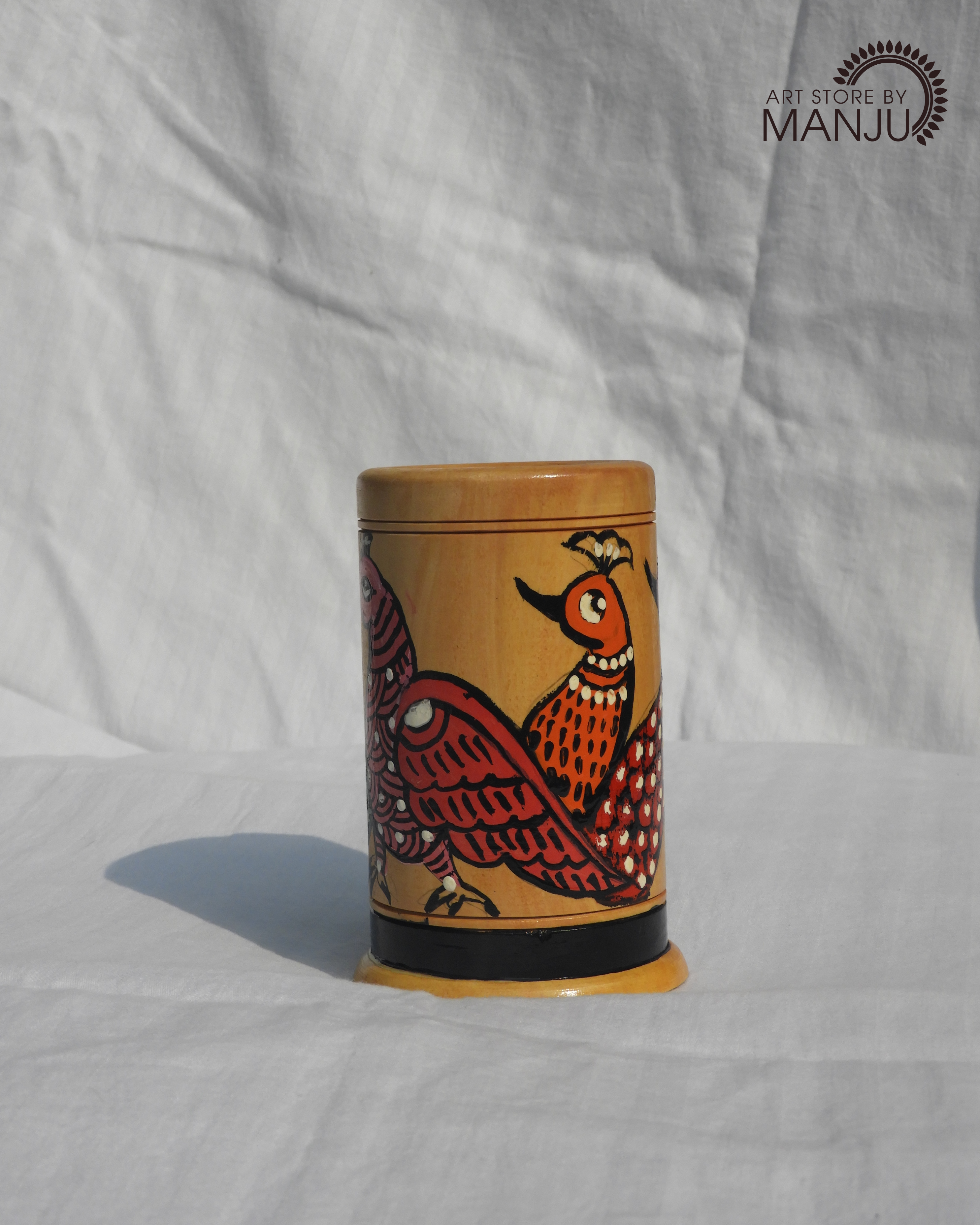 Madhubani Wooden Pen Stand