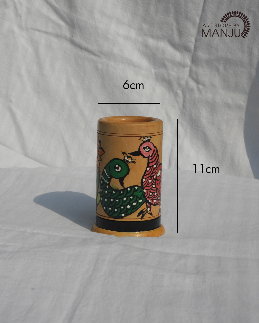 Madhubani Wooden Pen Stand