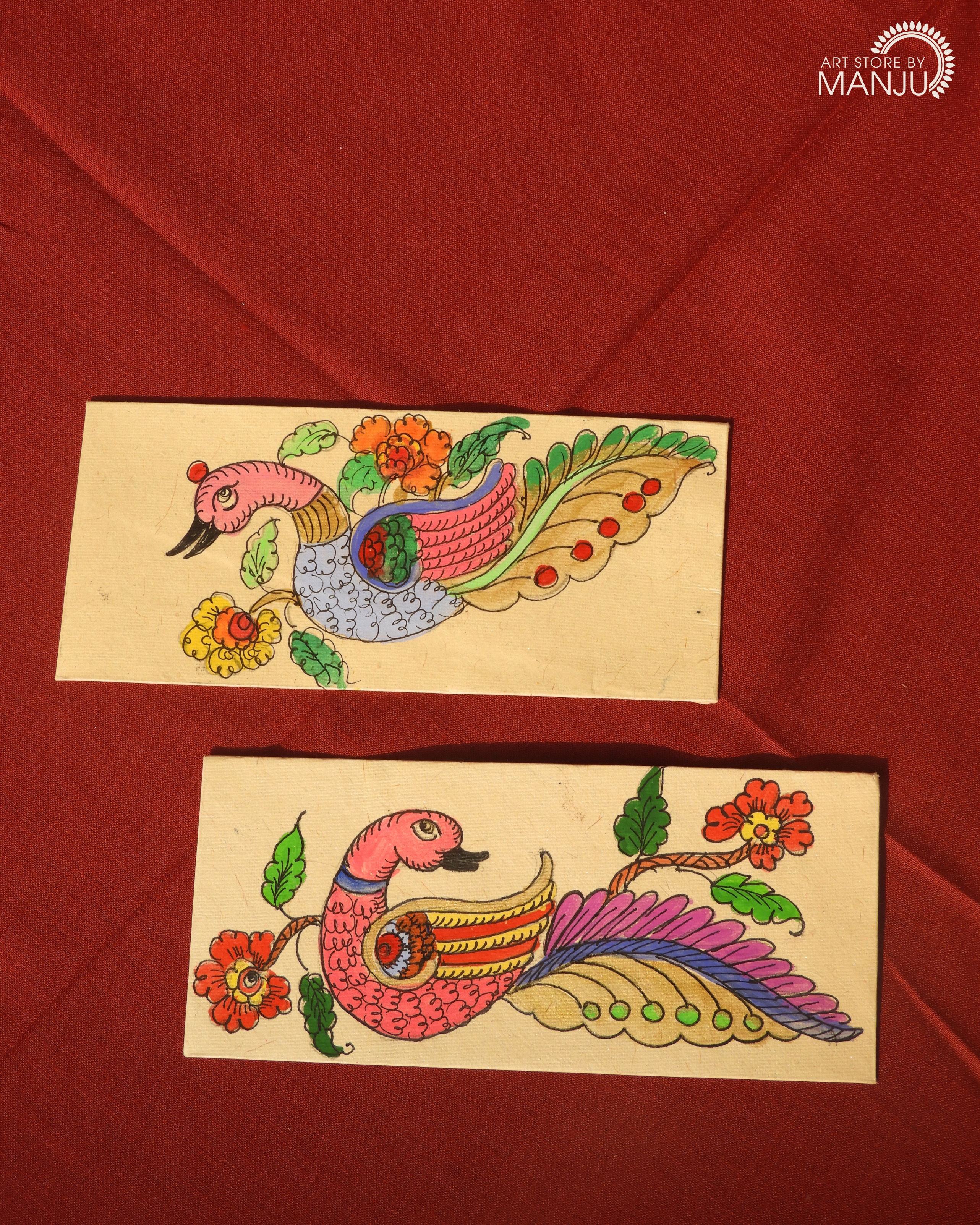 Hand-Painted Kalamkari Handmade Paper Envelopes
