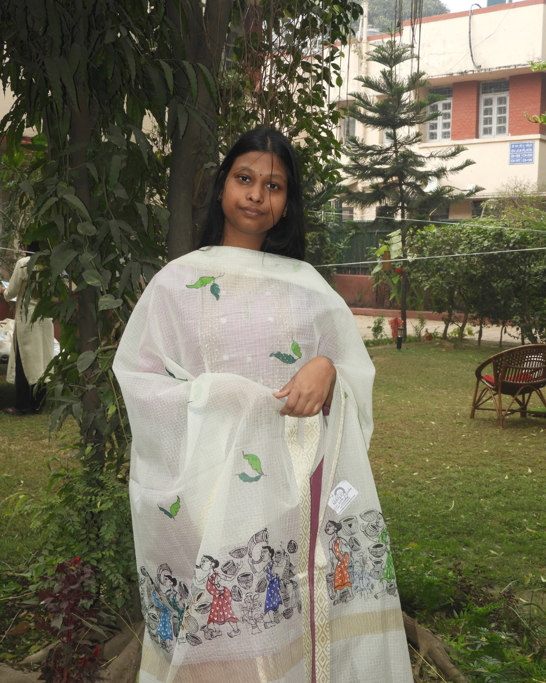 Santhal Tribal Women Dupatta | Kota Cotton