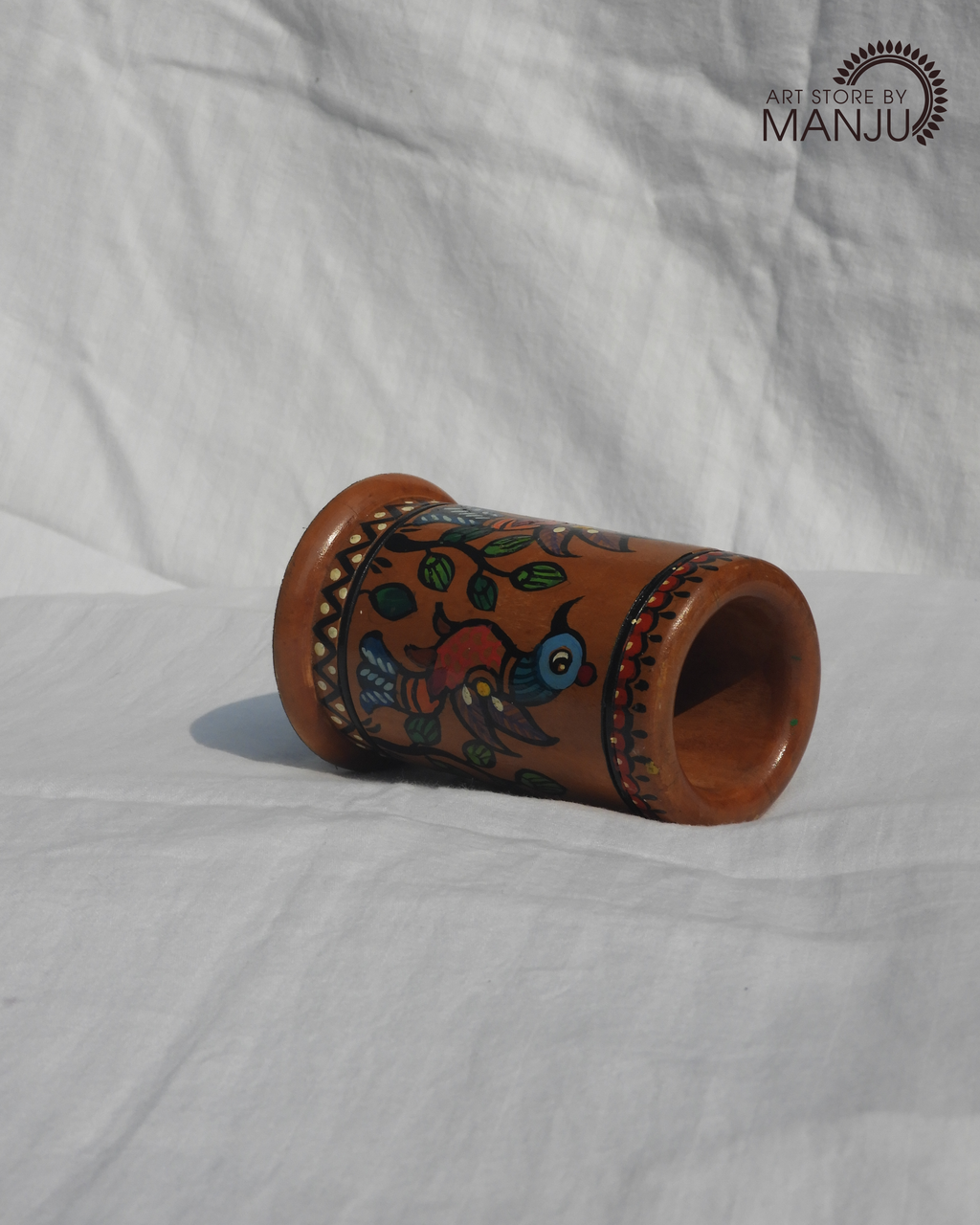 Madhubani Wooden Pen Stand