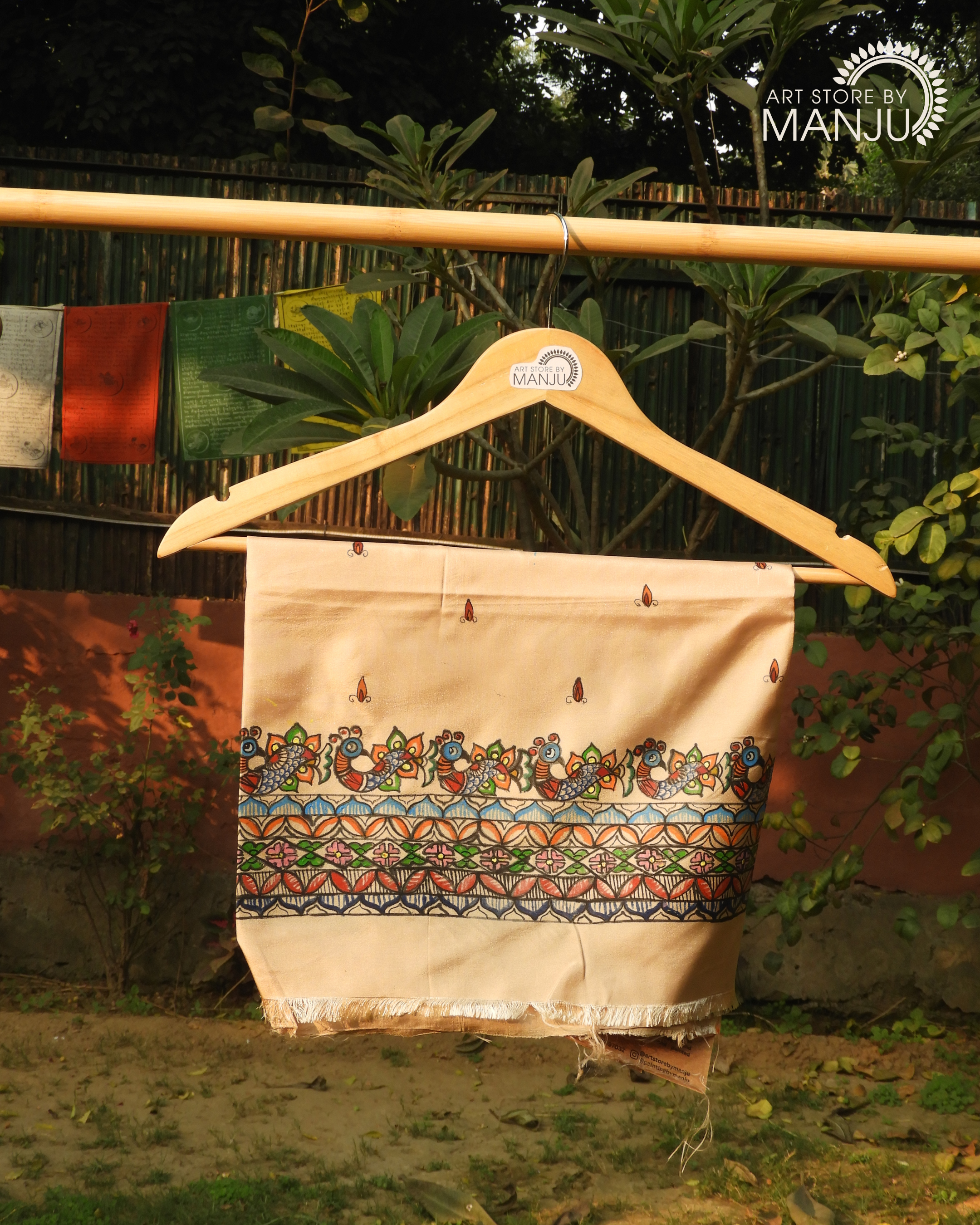 Madhubani Fish in a Sea Blouse with sleeves (Unstitched)