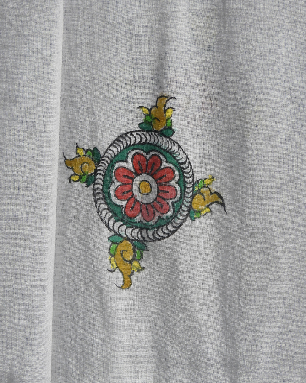 Pattachitra Flower Mandala Cotton Dupatta