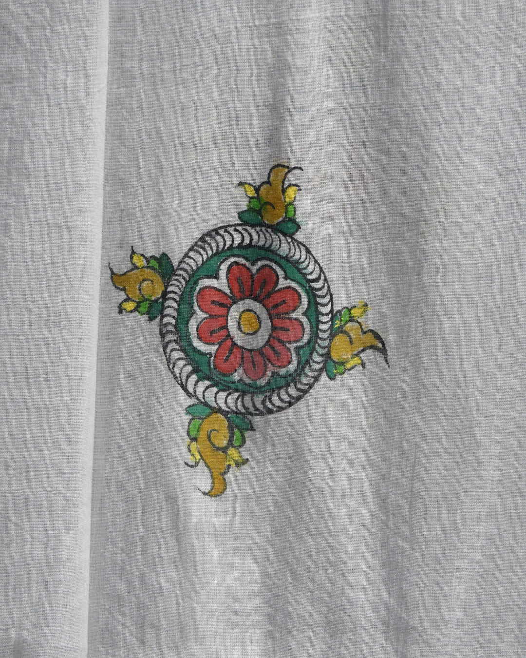 Pattachitra Flower Mandala Cotton Dupatta