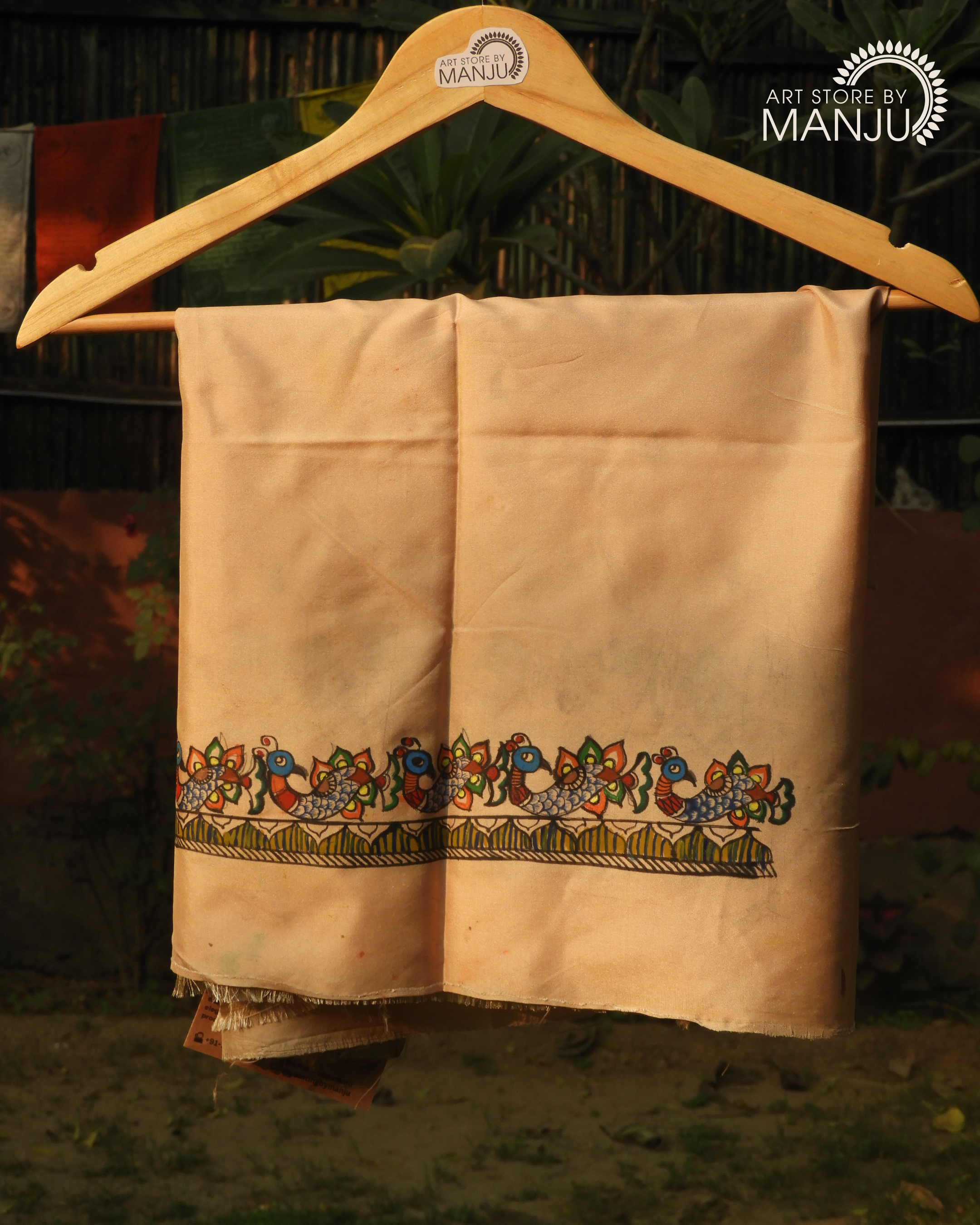 Madhubani Fish in a Sea Blouse with sleeves (Unstitched)