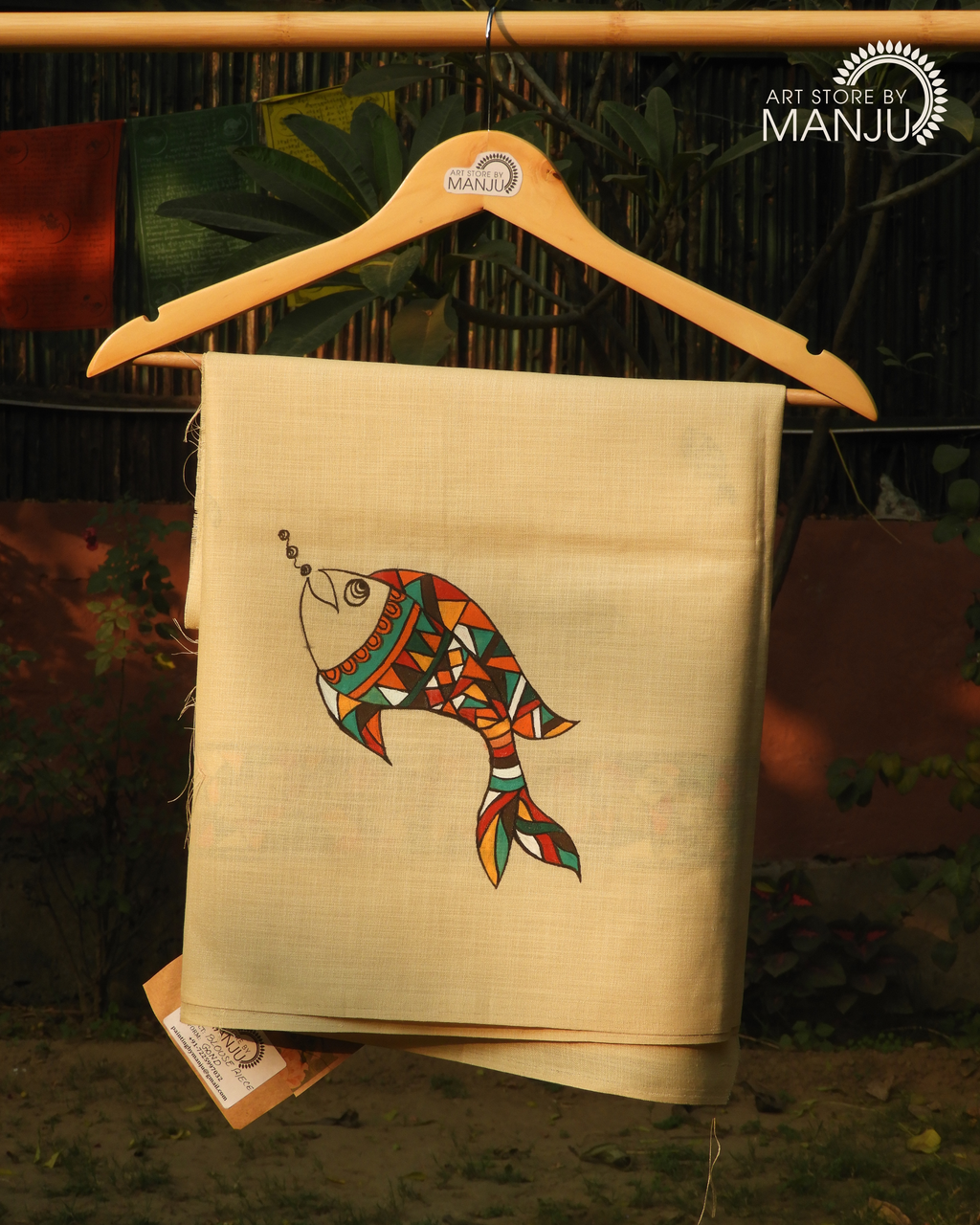 Gond Rangeen Macchli Blouse (unstitched)