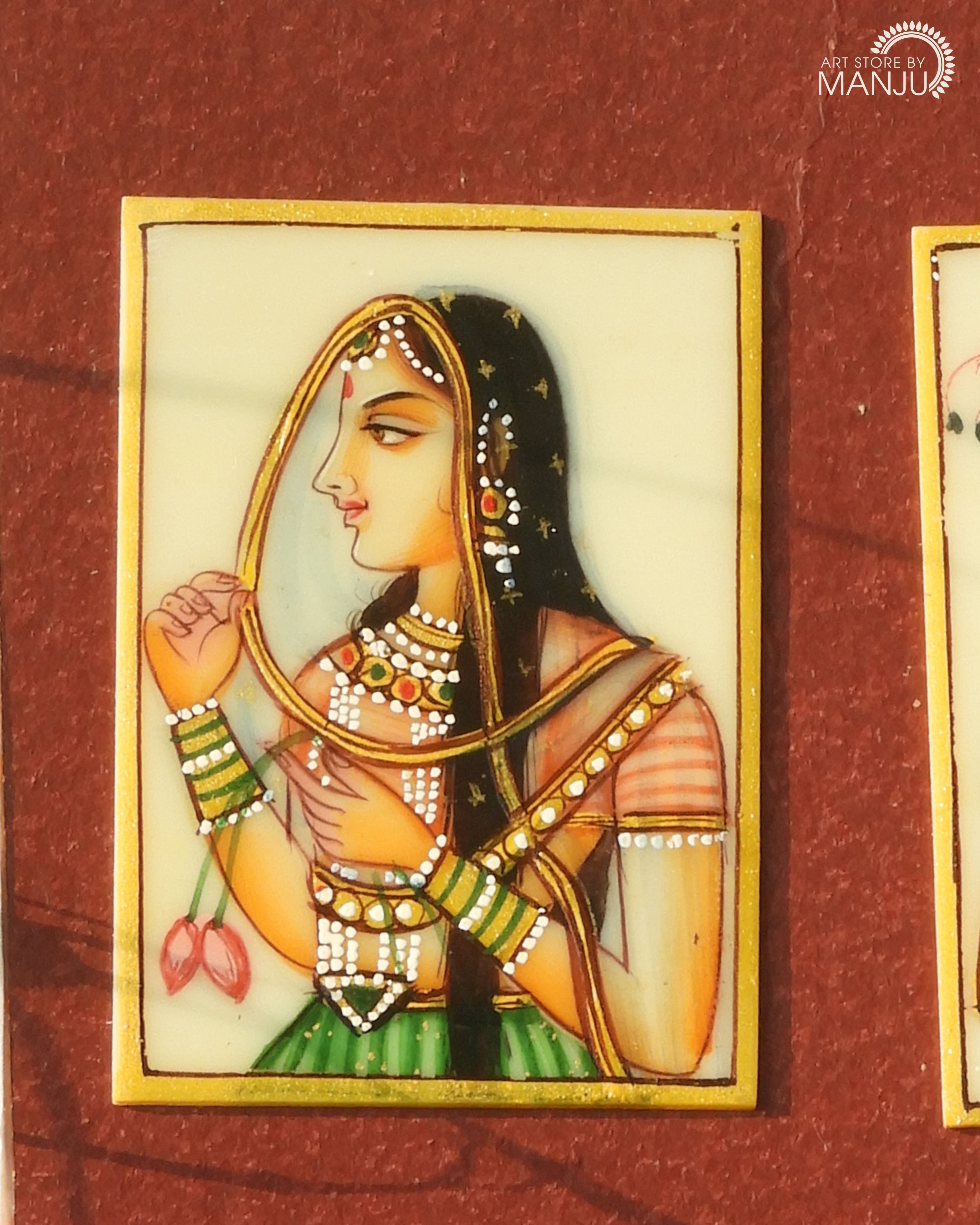 Bani Thani Miniature Art Pendant (3.5 cm x 5 cm)