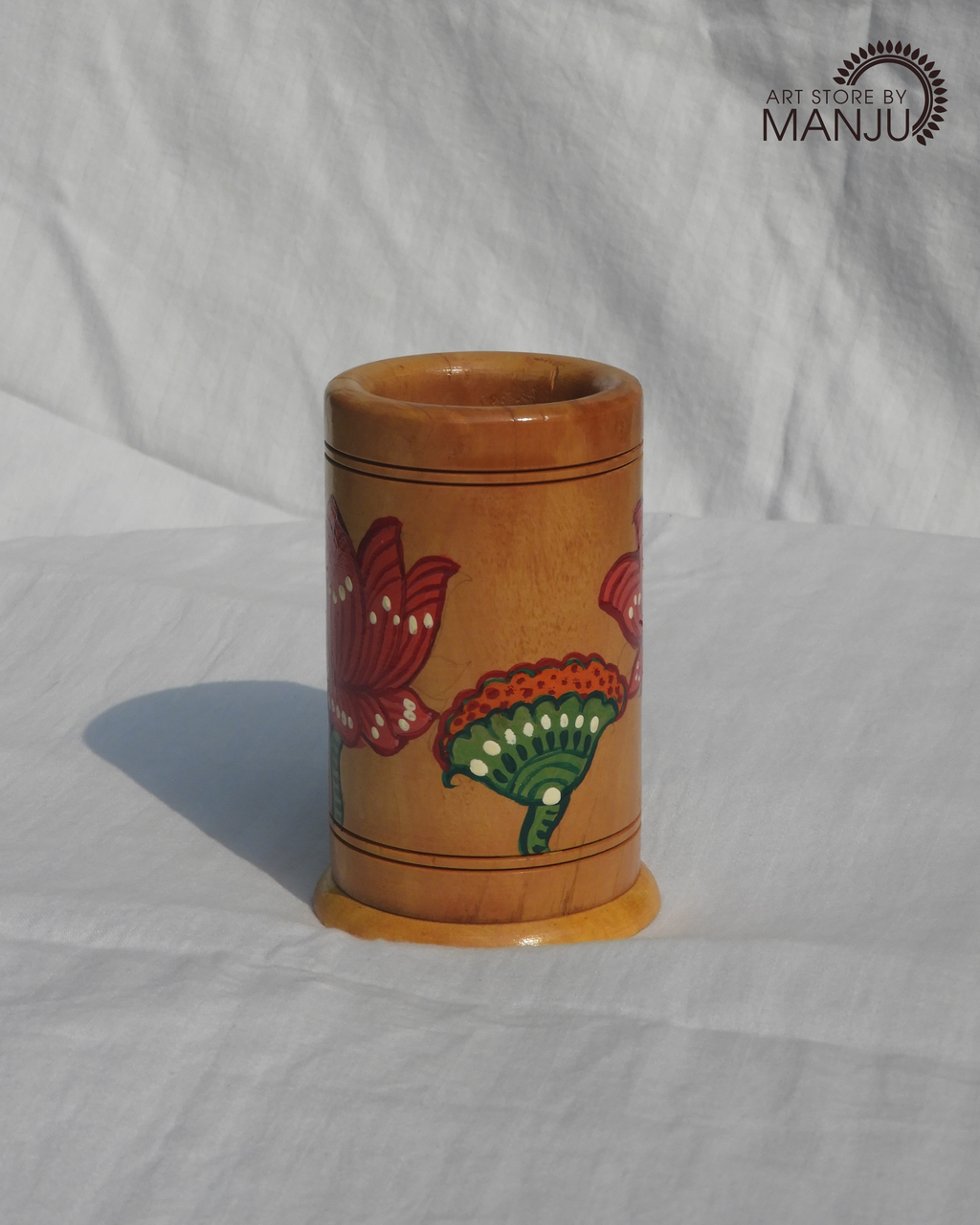Pattachitra Wooden Pen Stand