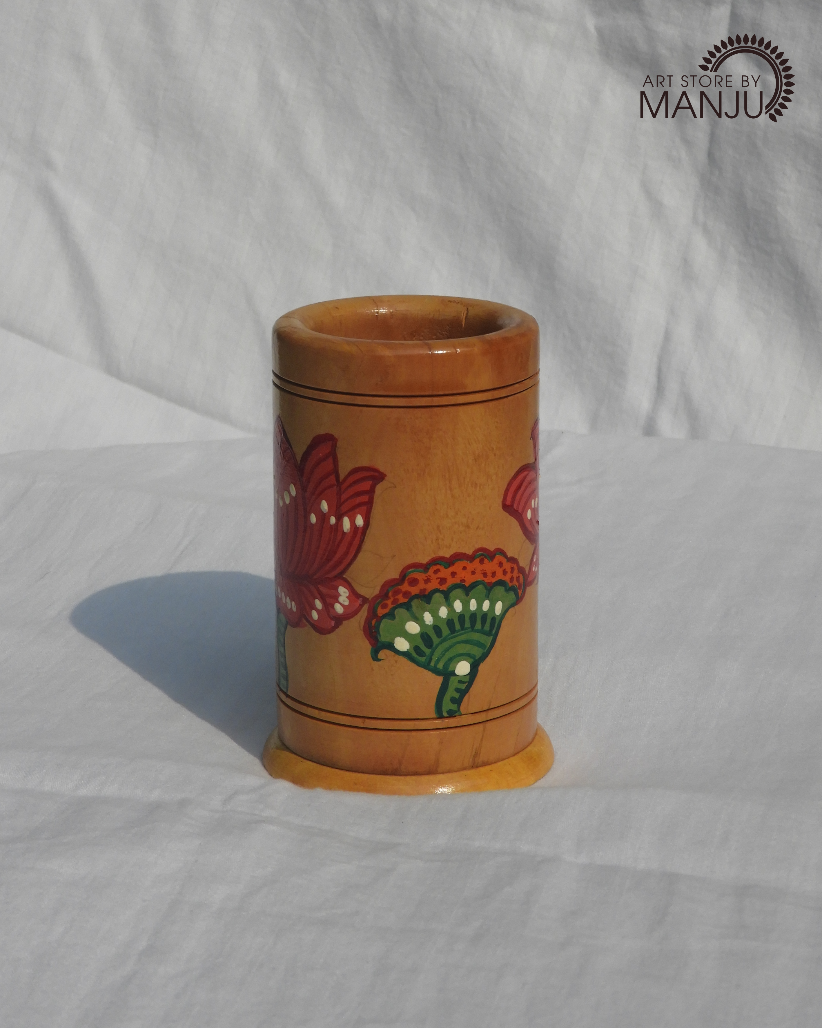 Pattachitra Wooden Pen Stand