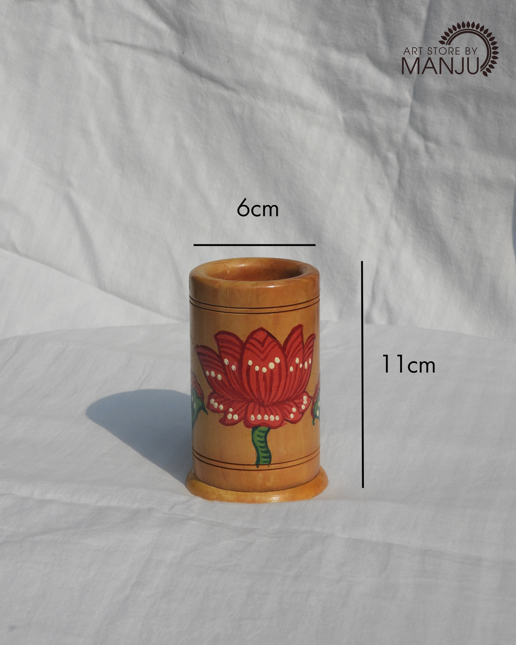 Pattachitra Wooden Pen Stand