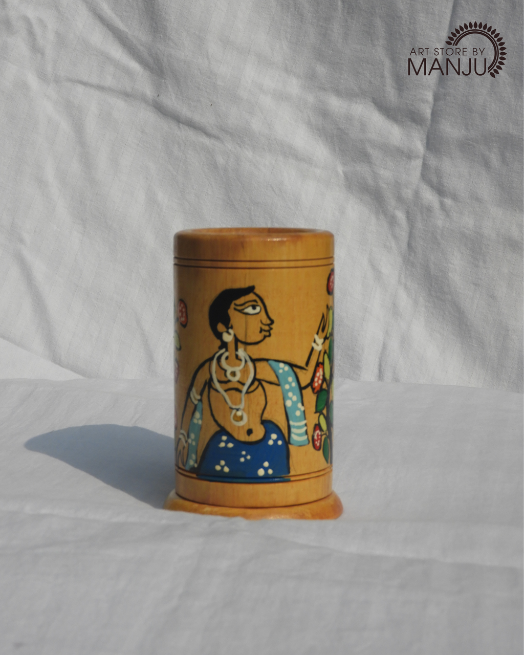 Santhal Wooden Pen Stand