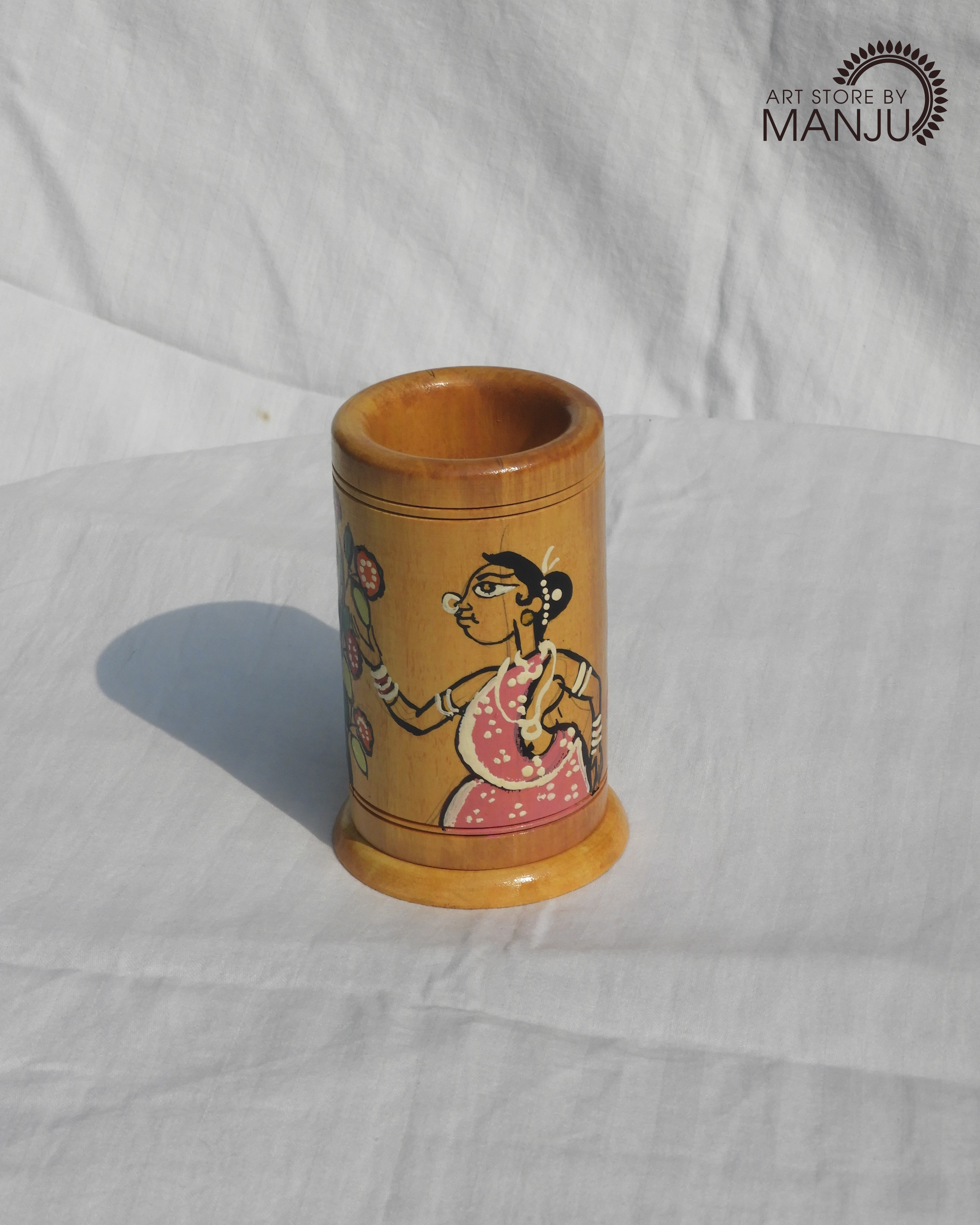 Santhal Wooden Pen Stand