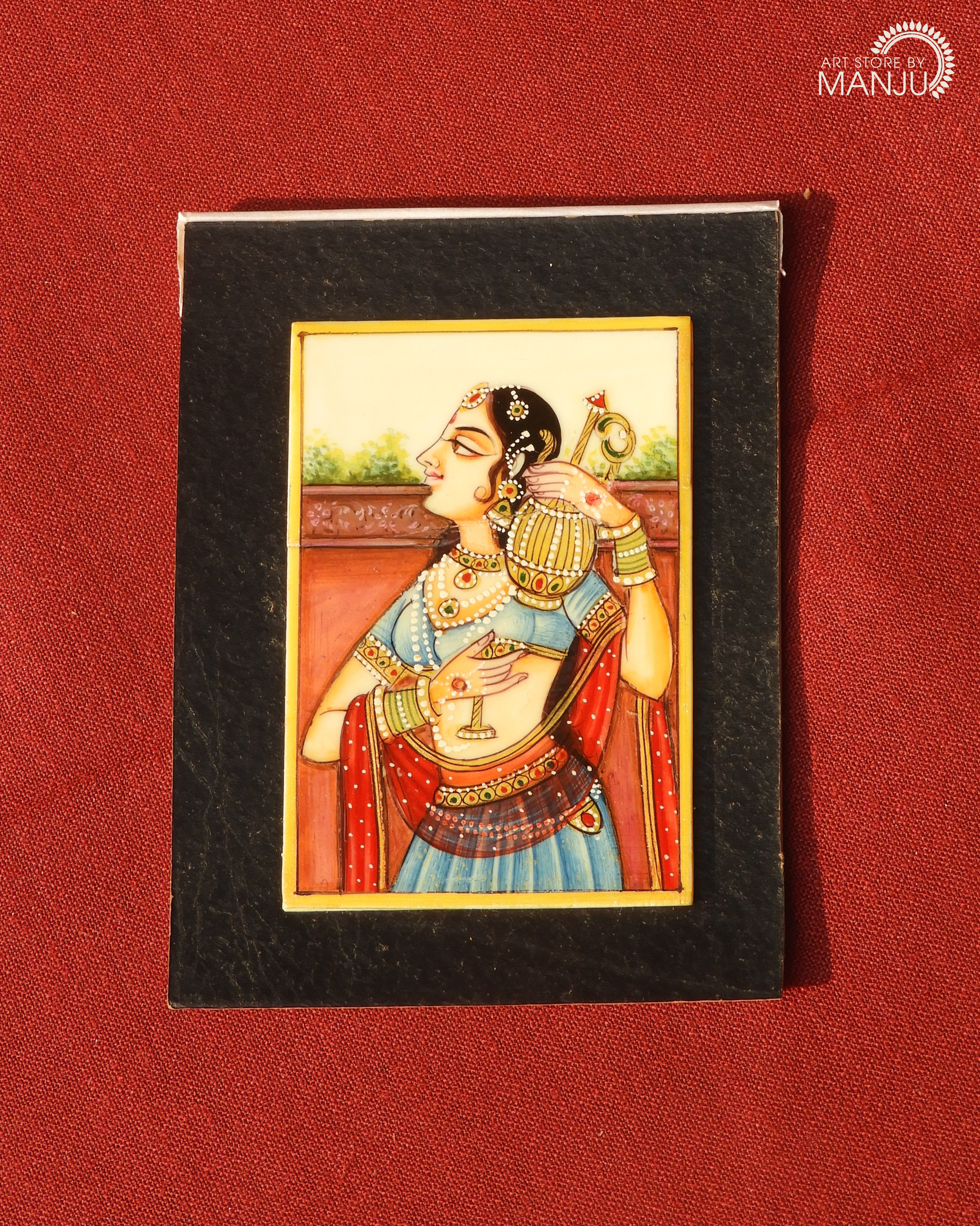 Bani Thani Ivory Miniature Art Pendant (5 cm x 7 cm)