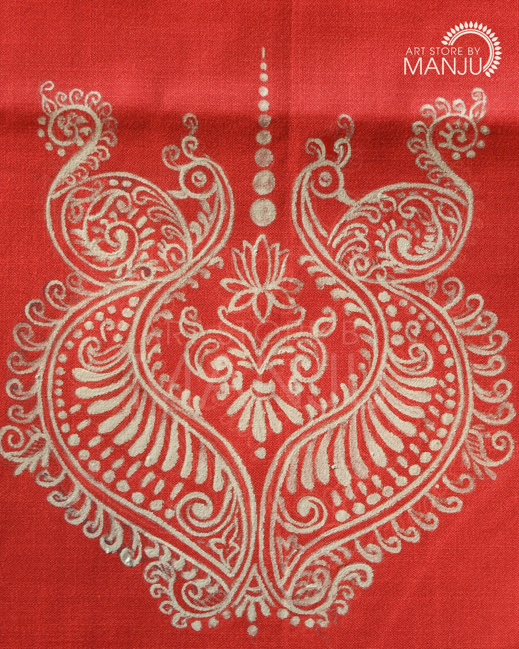 Alpona Red Blouse (Unstitched)