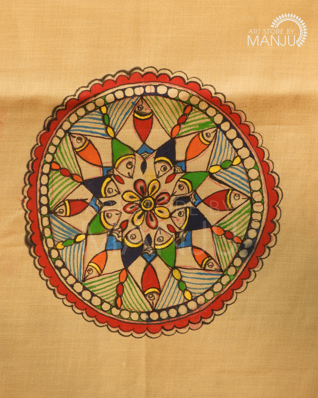 Madhubani Fish Mandala Blouse (Unstitched)