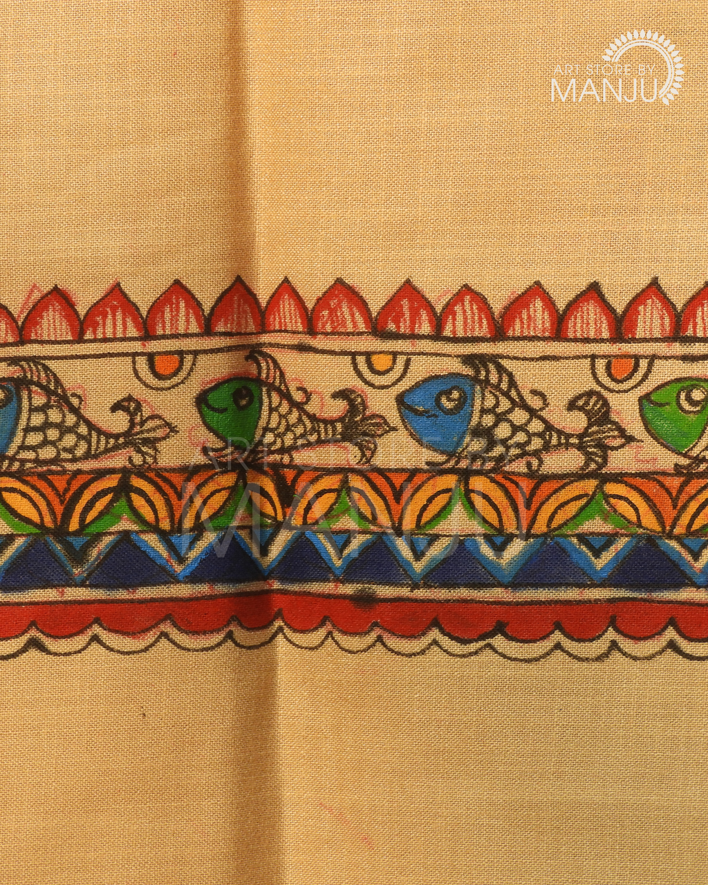 Madhubani Fish Mandala Blouse (Unstitched)