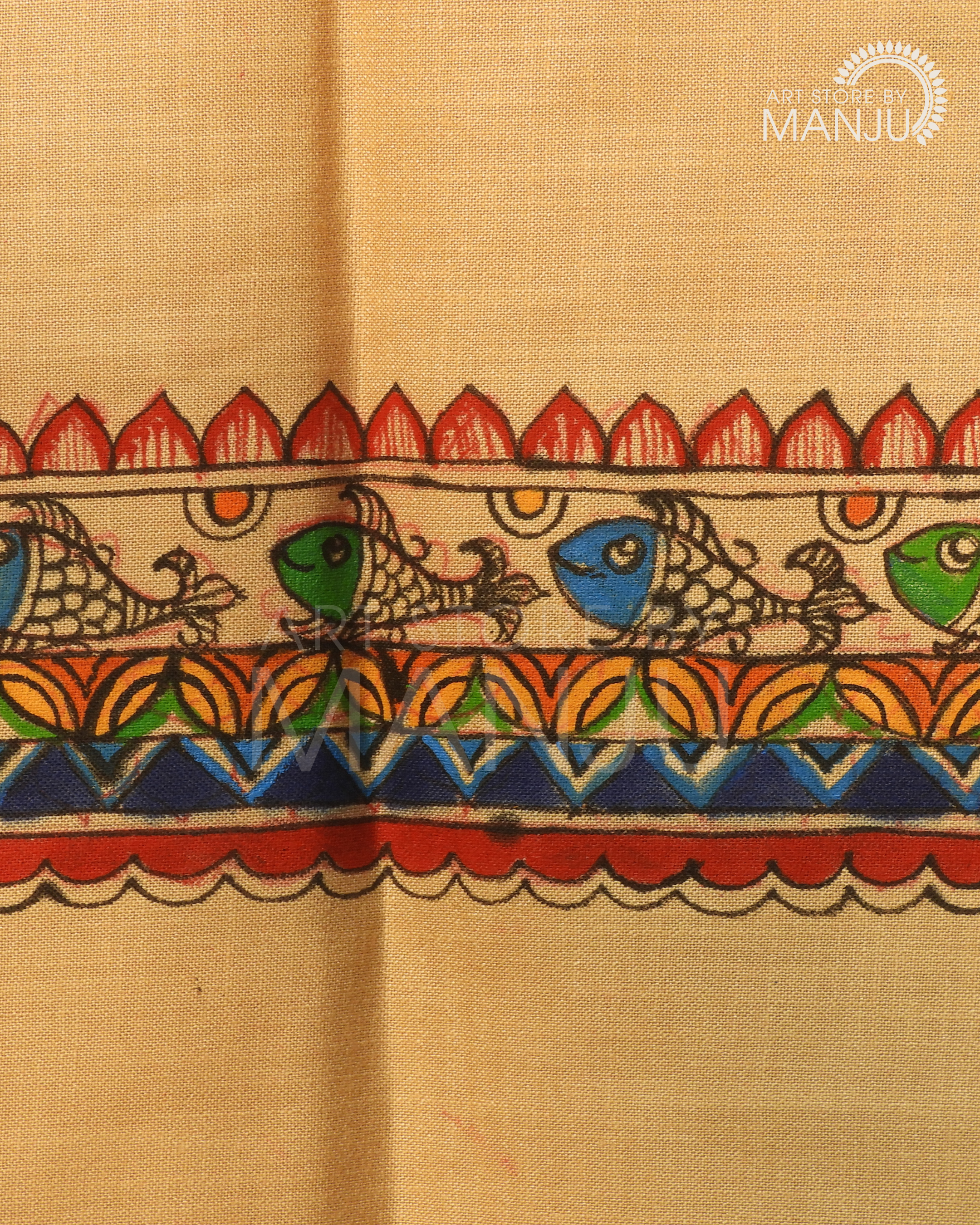 Madhubani Fish Mandala Blouse (Unstitched)