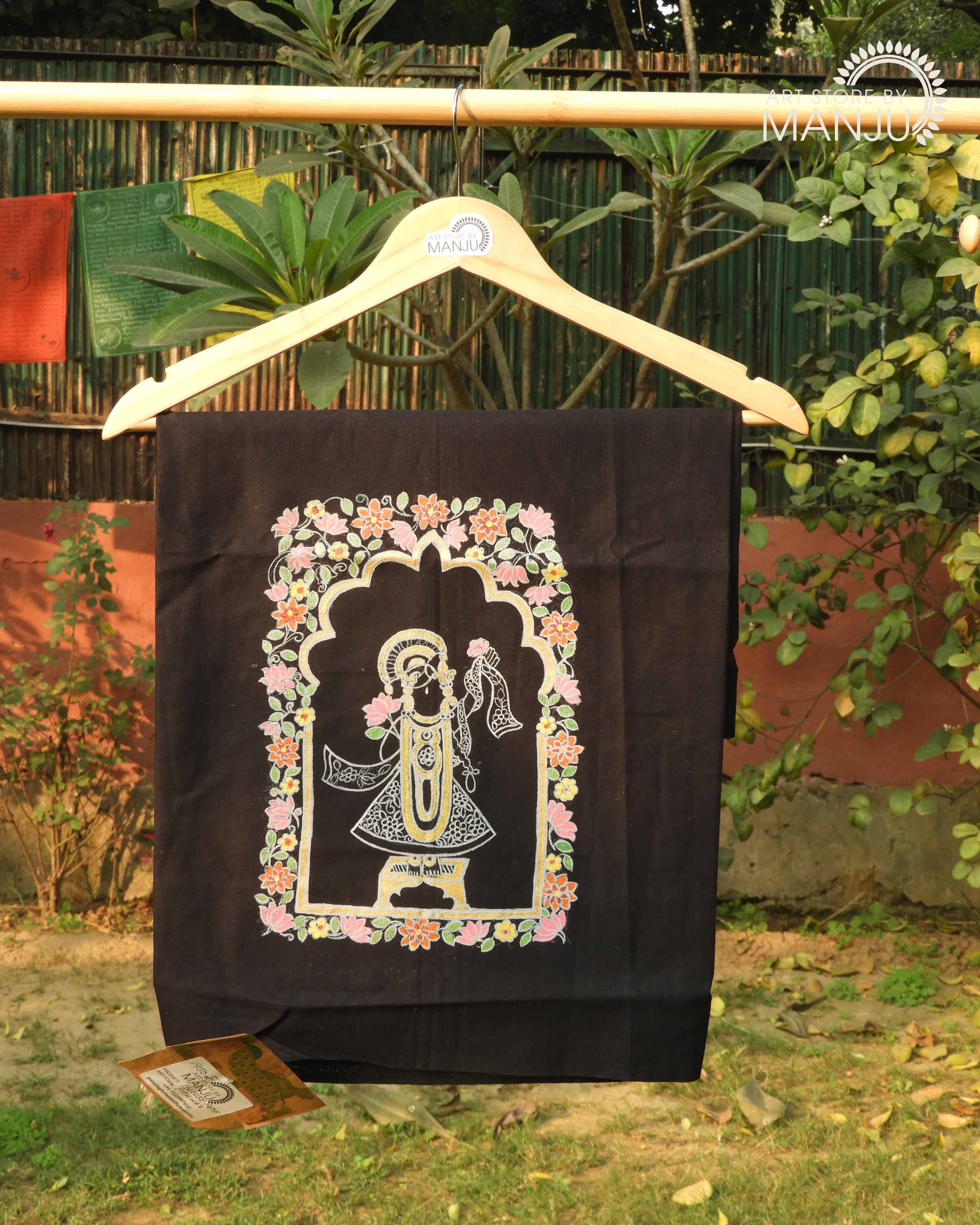 Pichwai Black Blouse (Unstitched)