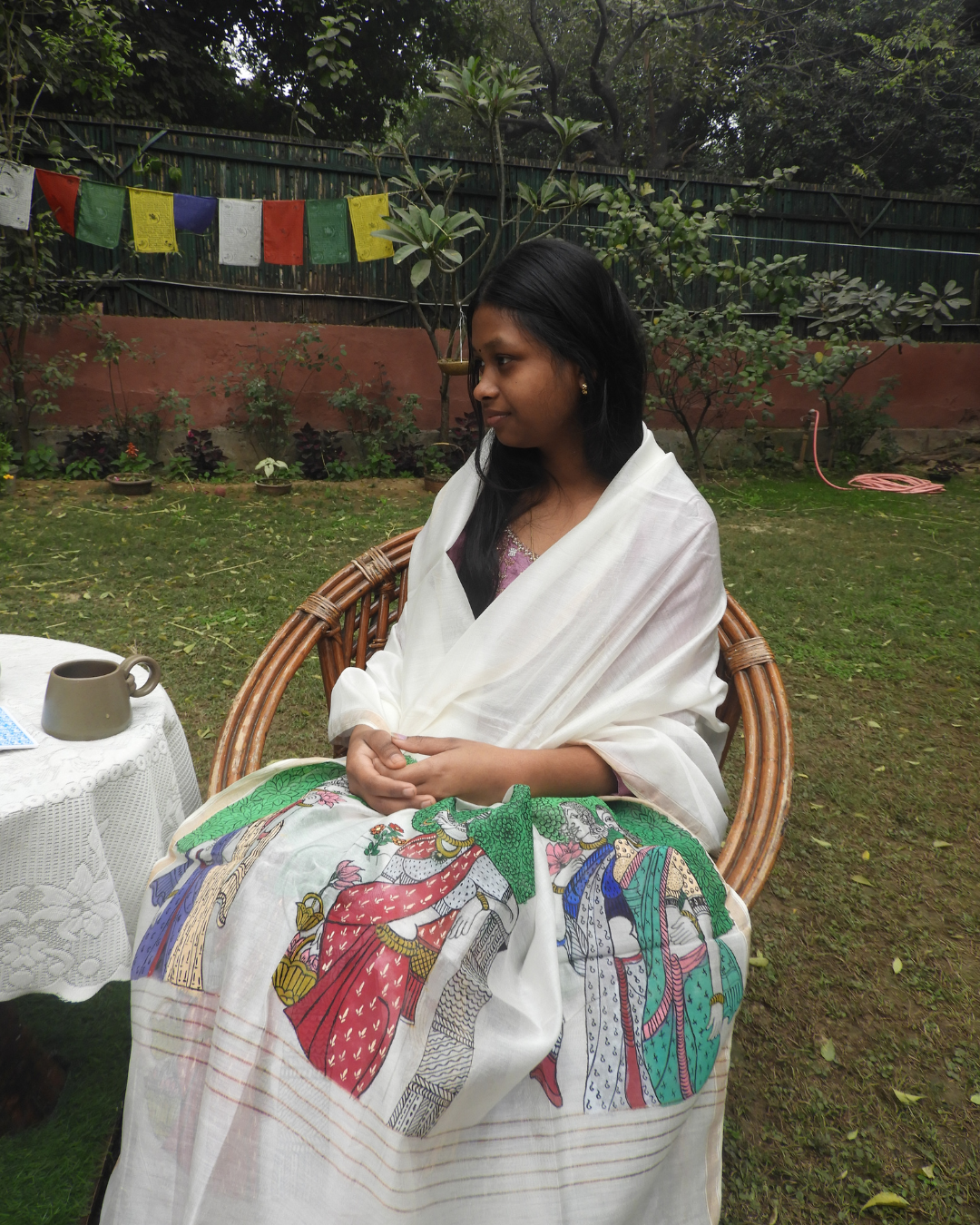 Creative Tea Party Chanderi Dupatta