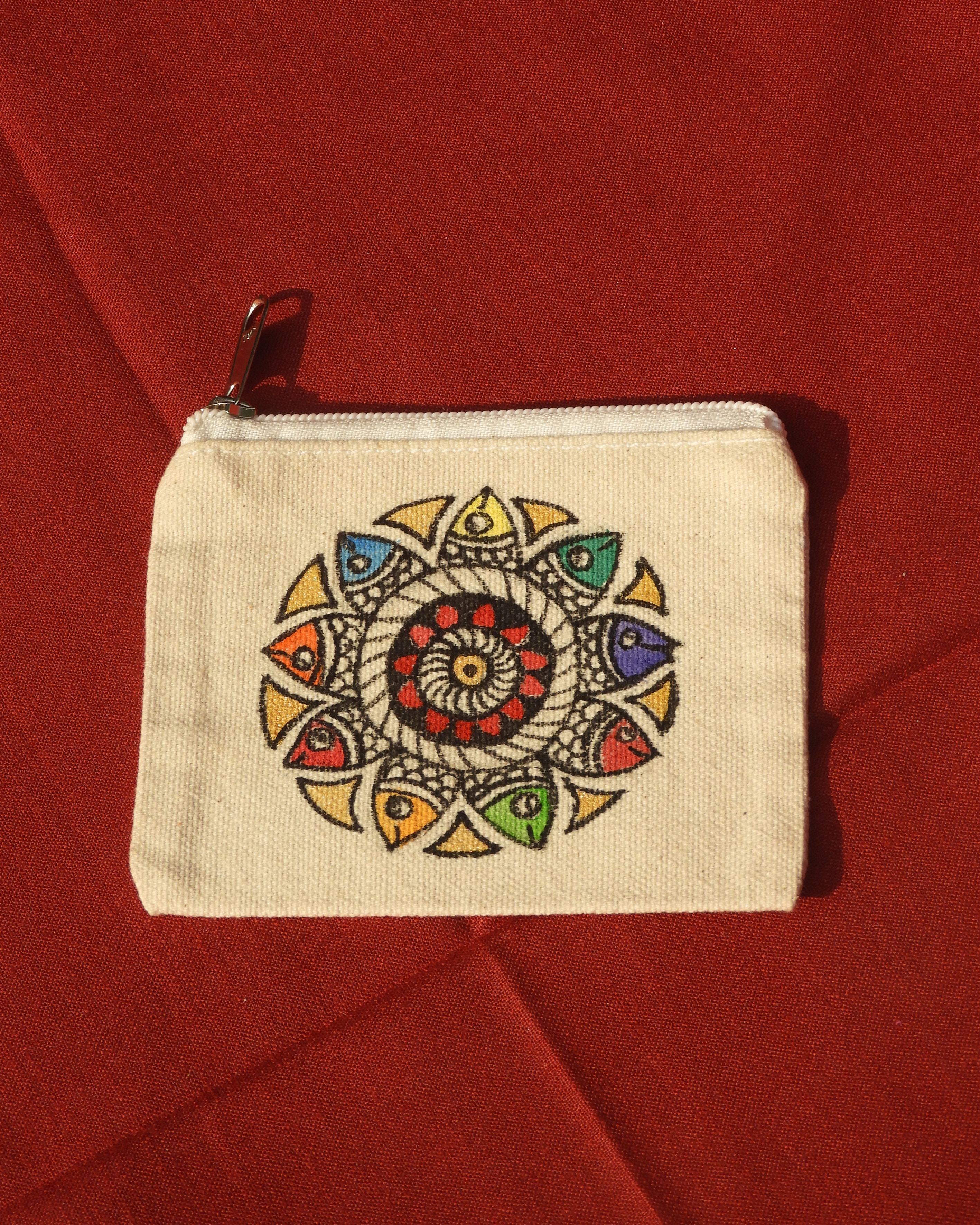 Madhubani Mandala Fish Pouch