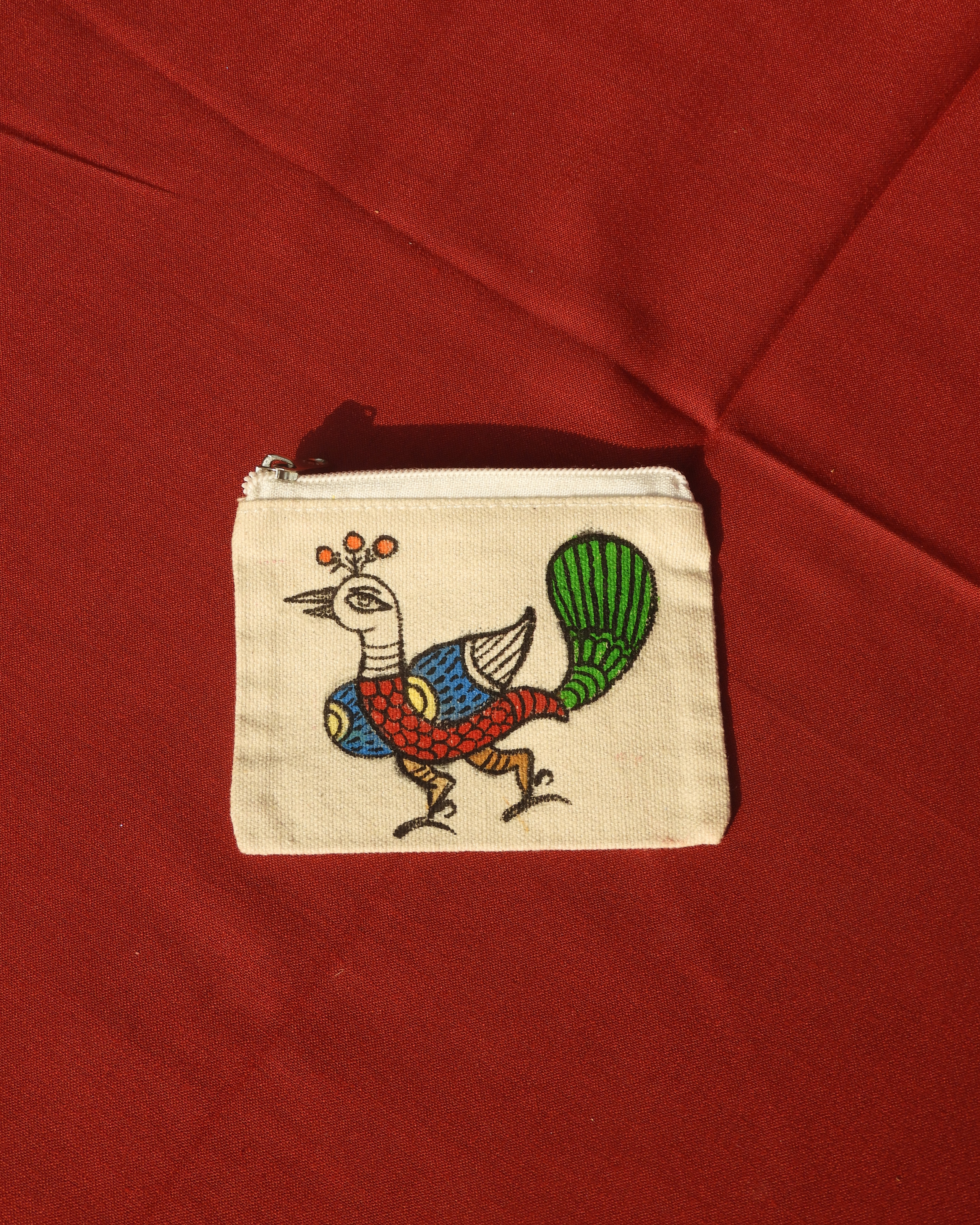 Madhubani Peacock Pouch