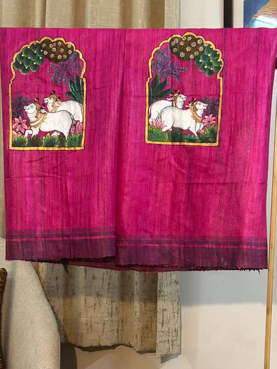 Ghicha  Silk dupatta  Magenta Colour