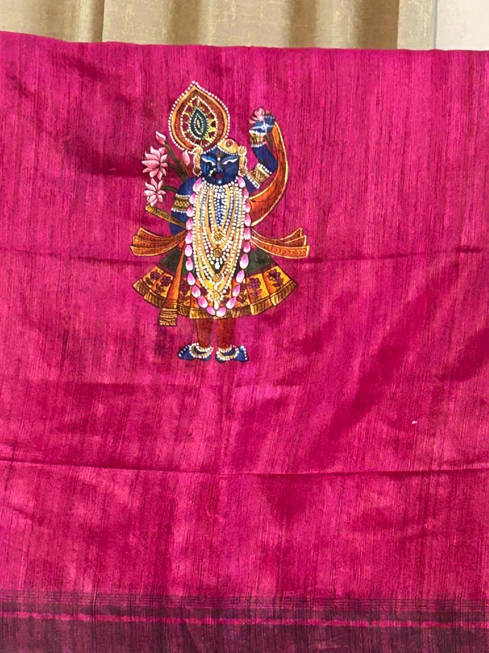 Ghicha  Silk dupatta  Magenta Colour