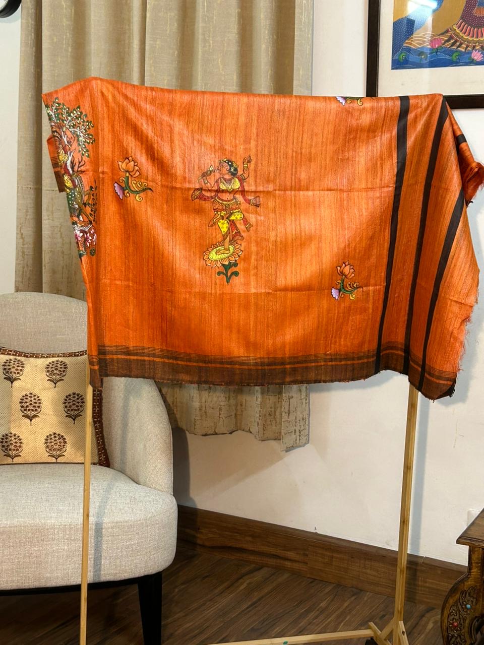 Ghicha Silk Dupatta  Orange colour