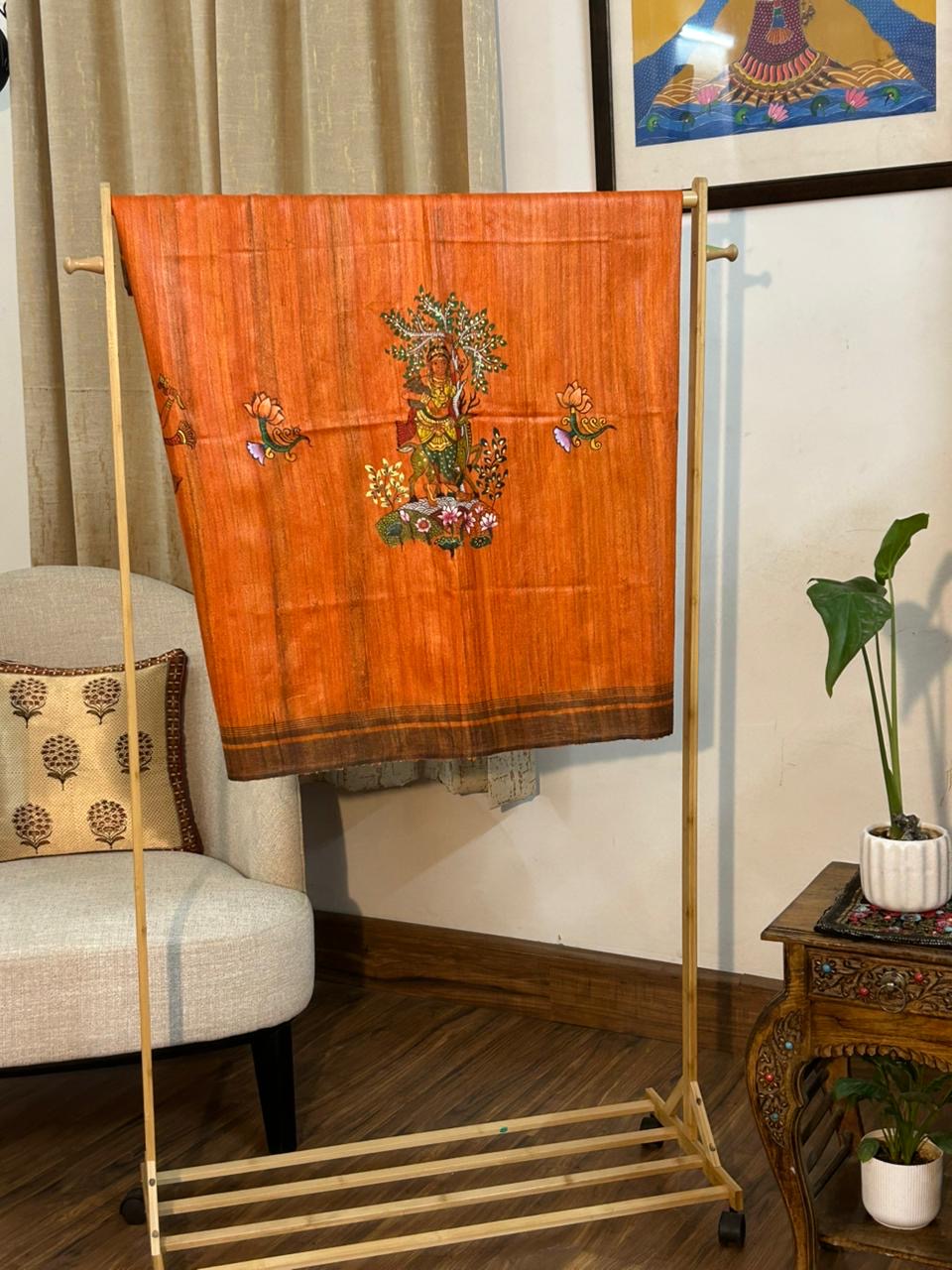 Ghicha Silk Dupatta  Orange colour