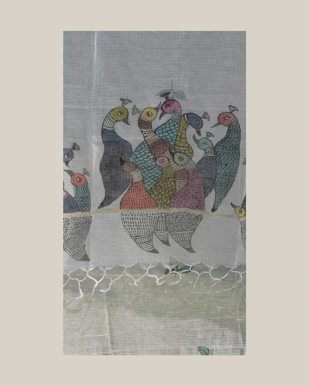 Gond Peacock Kota Cotton Dupatta