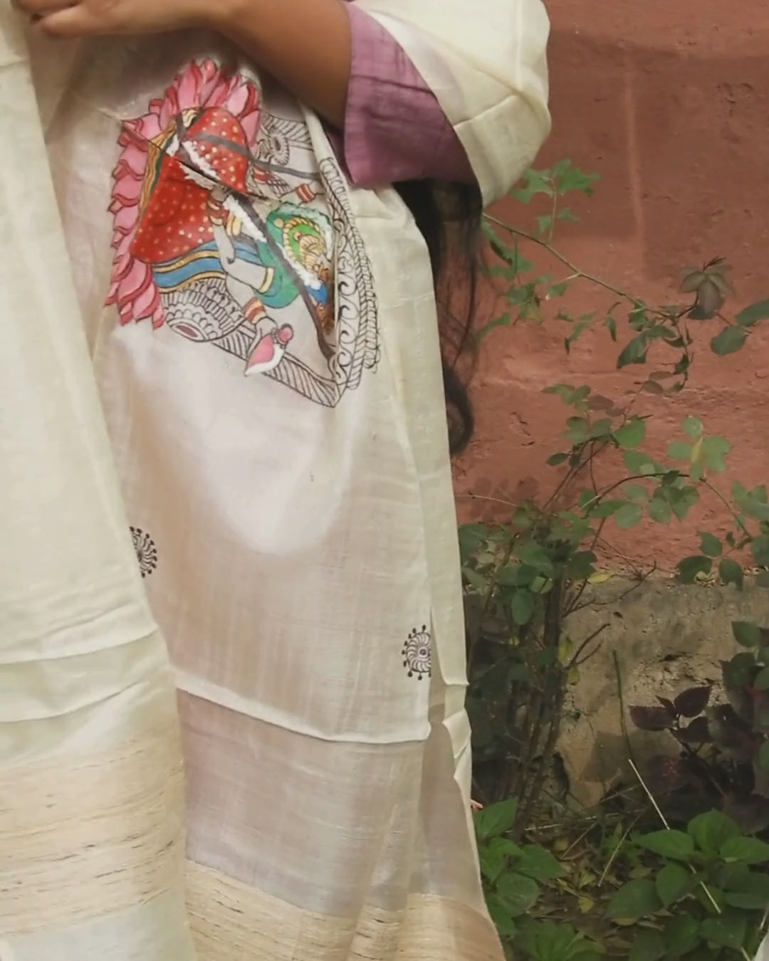 Tussar Silk Miniature Art Dupatta