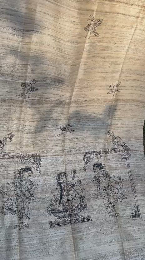 Tussar silk Dupatta  Faun colour