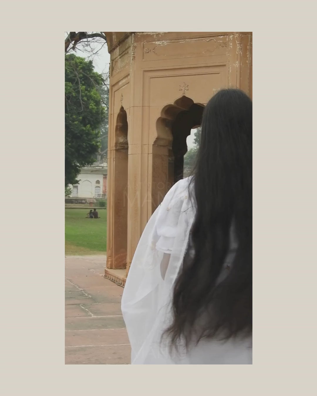 Pichwai Peacock White Saree | Organza