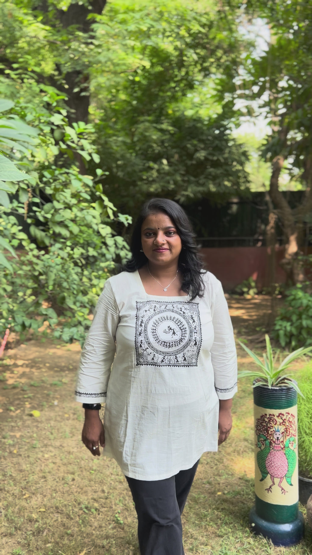 Warli Hand-Painted Ethnic Kurti