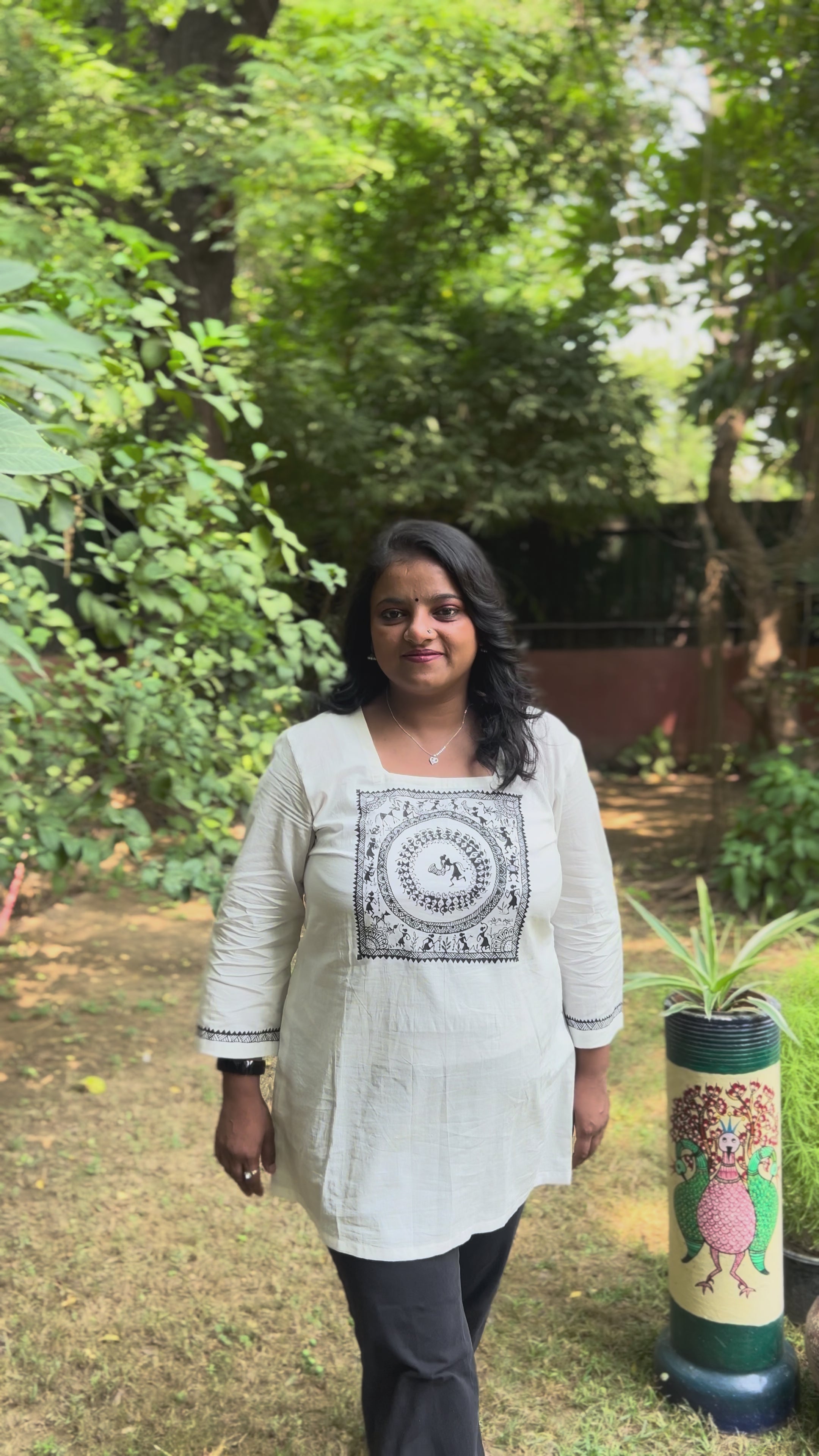 Warli Hand-Painted Ethnic Kurti